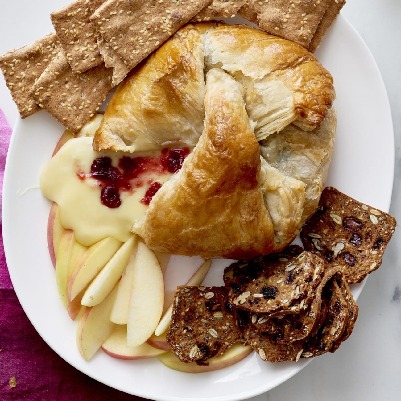 baked cheese in pastry dough