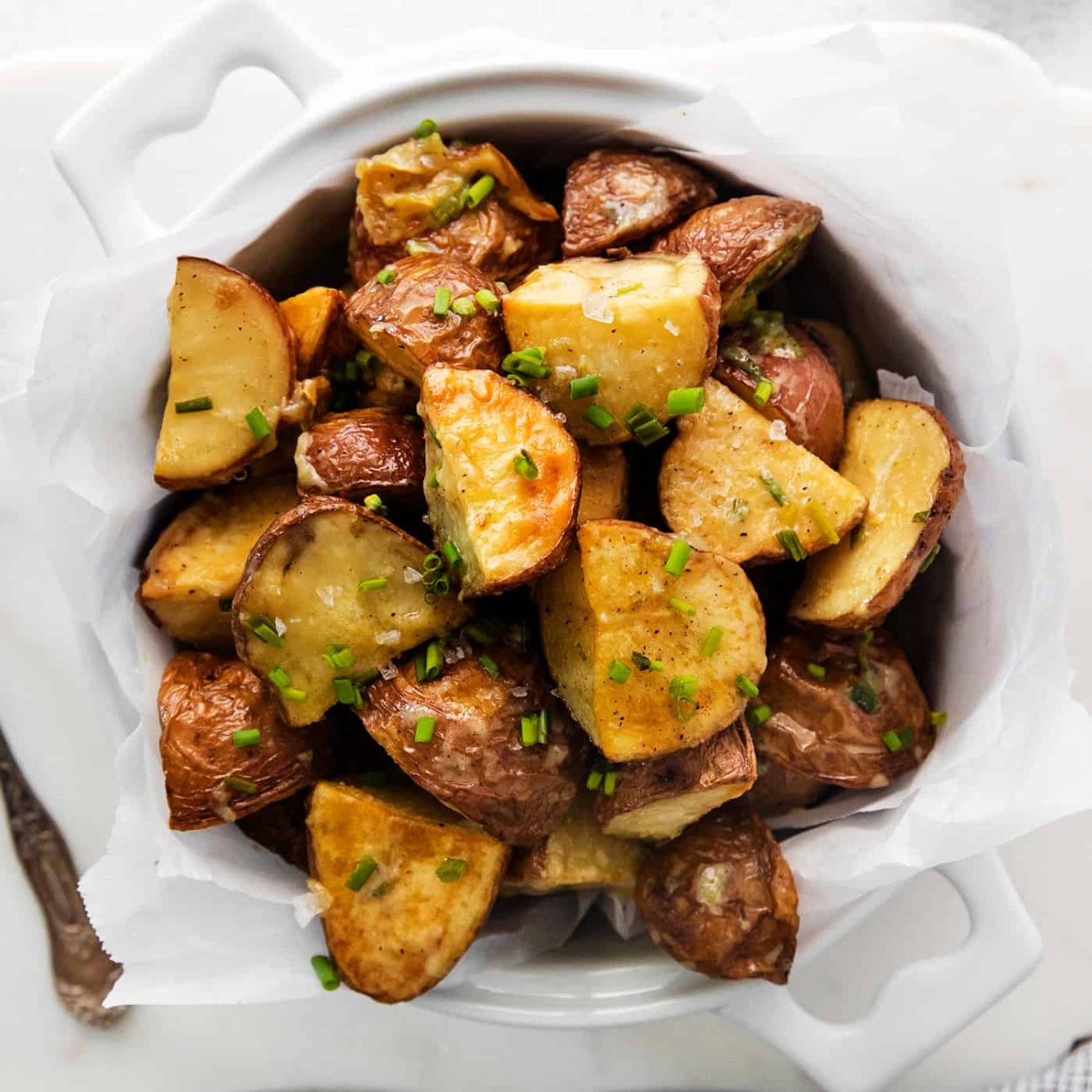 baked potatoes with garlic dressing