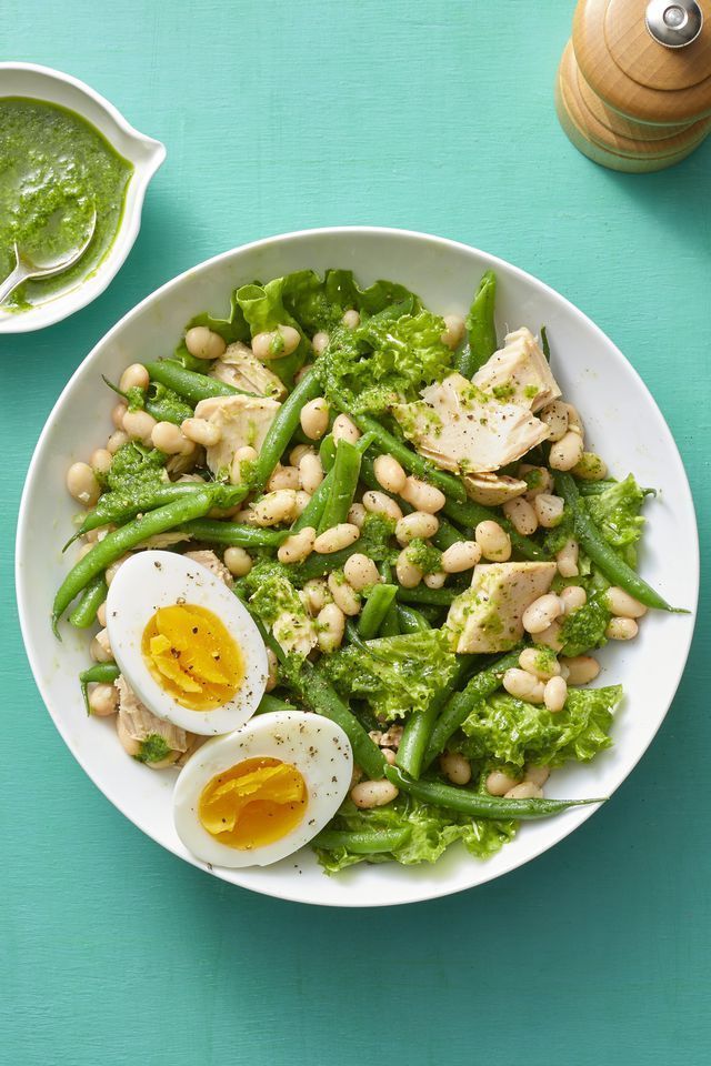 bean salad with tuna and basil vinaigrette recipe