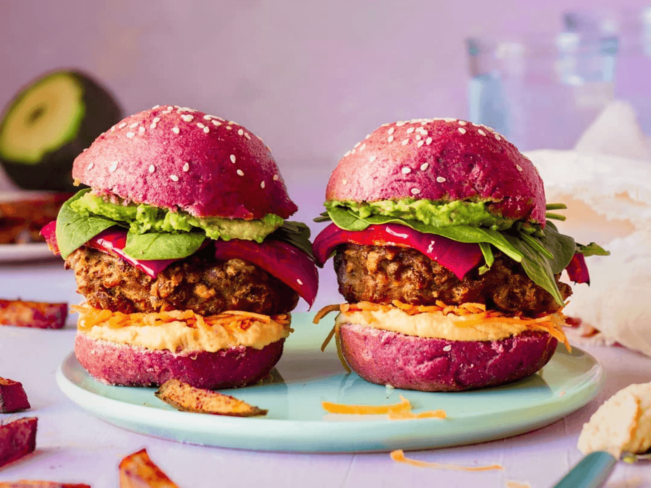 beet and walnut buns