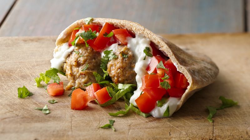 chicken and vegetable meatballs in pita bread recipe