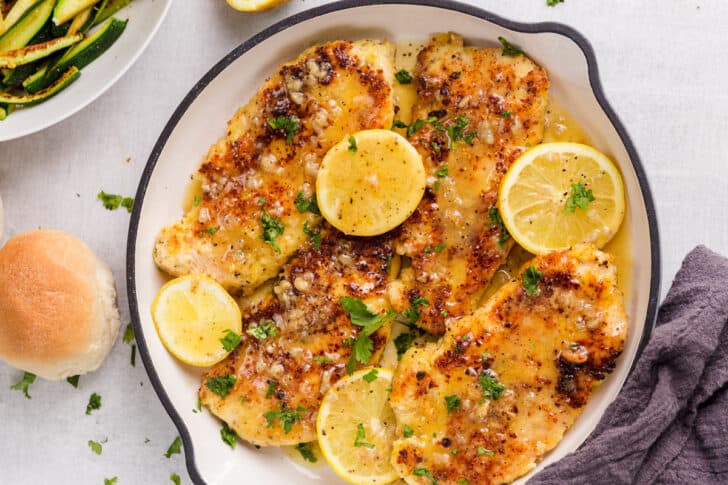 chicken recipe with lemon garlic and bread for dipping