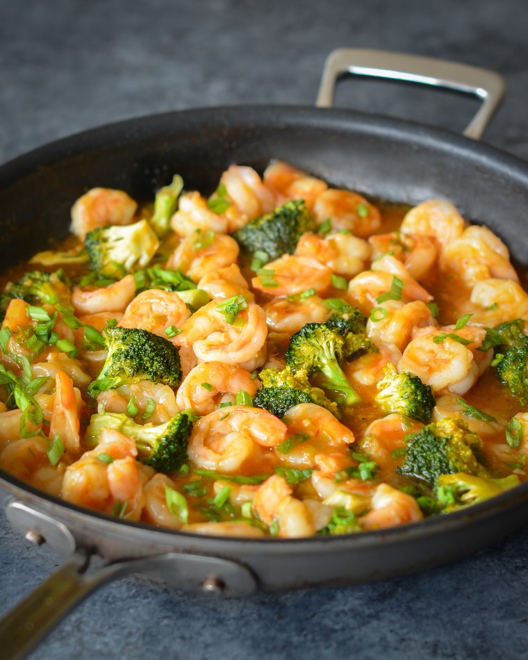 chinese dish with broccoli and shrimps in sweet and sour sauce recipe