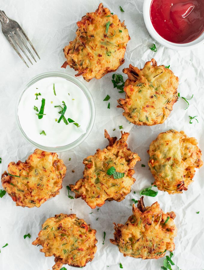 crispy courgette fritters recipe