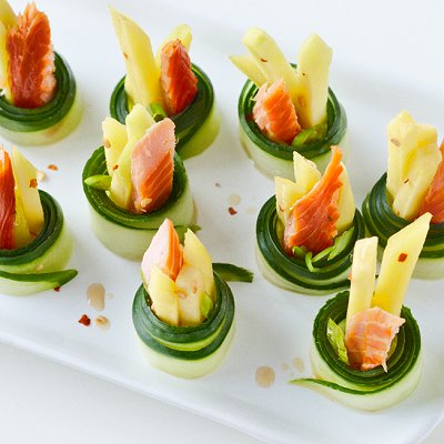 fish as a snack a delicious cucumber roll with trout recipe