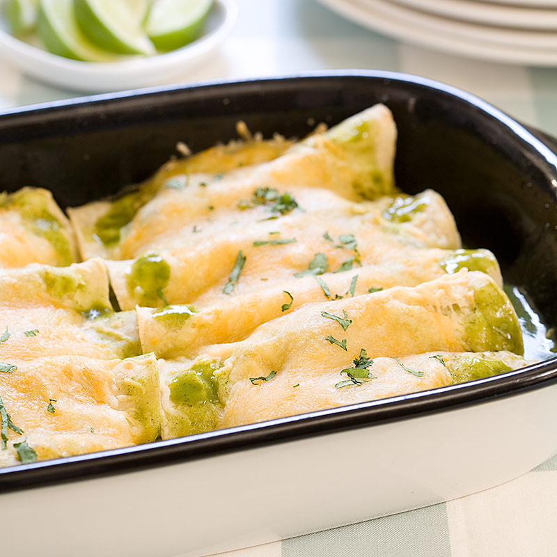 green chicken enchilada recipe from access daily tv show