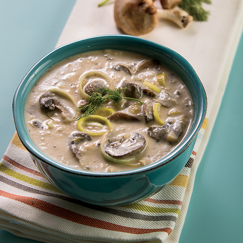 leek soup with mushrooms recipe