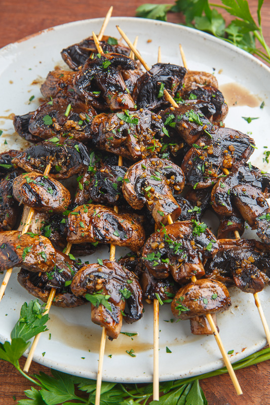 mushroom and cream skewers recipe