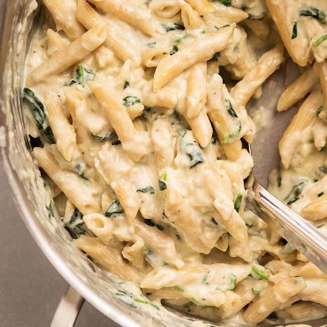 pasta with spinach and chicken recipe