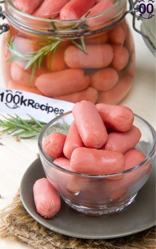 pickled sausages in marinade