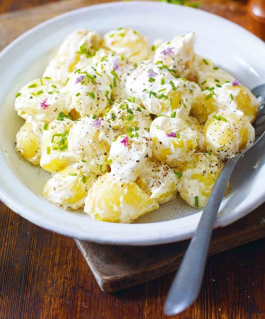 potato salad with eggs and bear garlic recipe