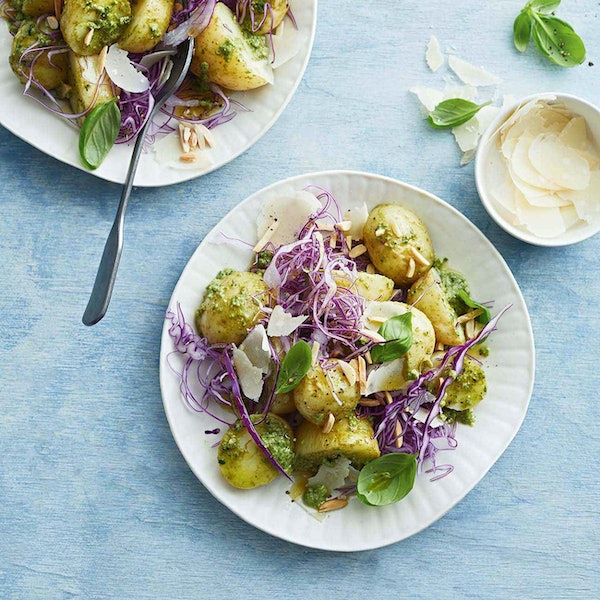 potato salad with red cabbage and pesto recipe