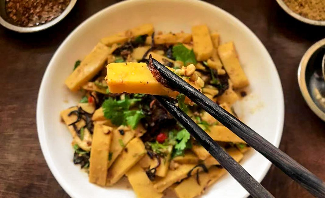 recipe to make tofu with rice powder by shan people in myanmar