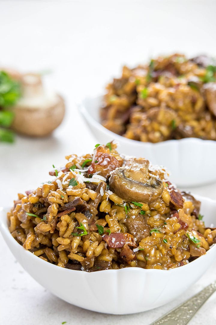 risotto with bacon and mushrooms recipe