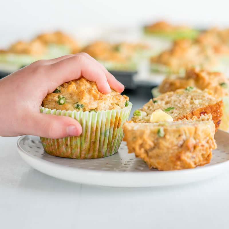 savoury muffins with leek and ham