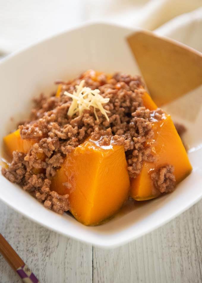 steamed pumpkin curry with minced meat recipe