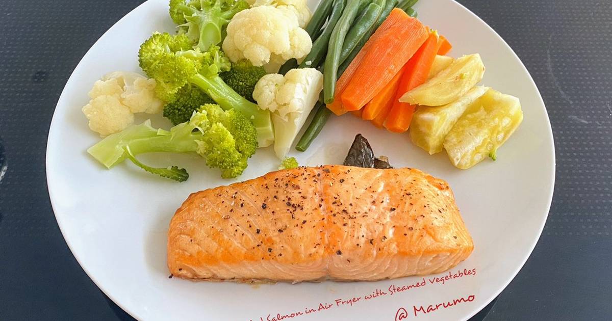 steamed salmon with grilled vegetable recipes recipe