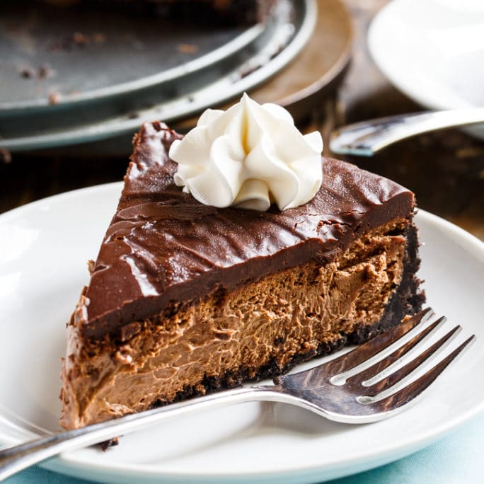 this chocolate cheesecake is the perfect dessert of the season recipe