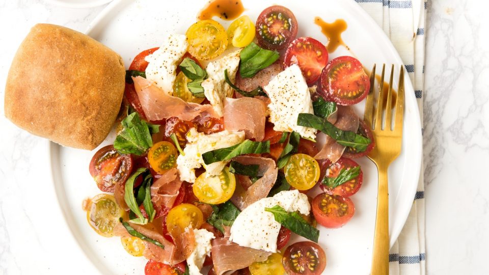 tomato salad with prosciutto and mozzarella on toast recipe