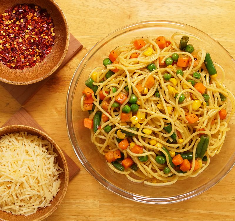 vegetable mixture for spaghetti recipe