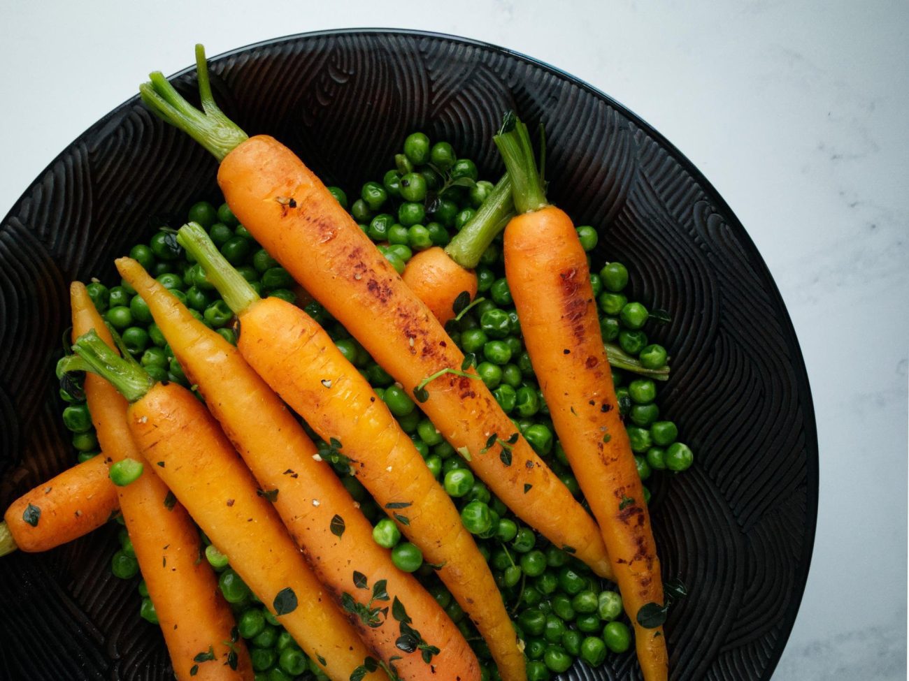 braised carrots with peas