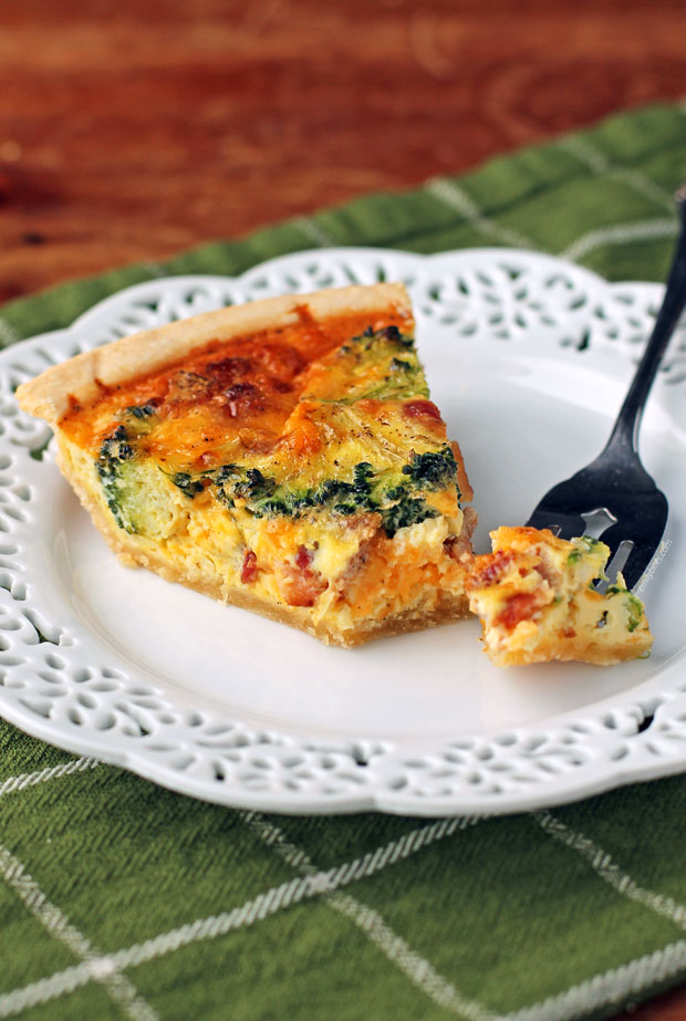 broccoli and bacon quiche