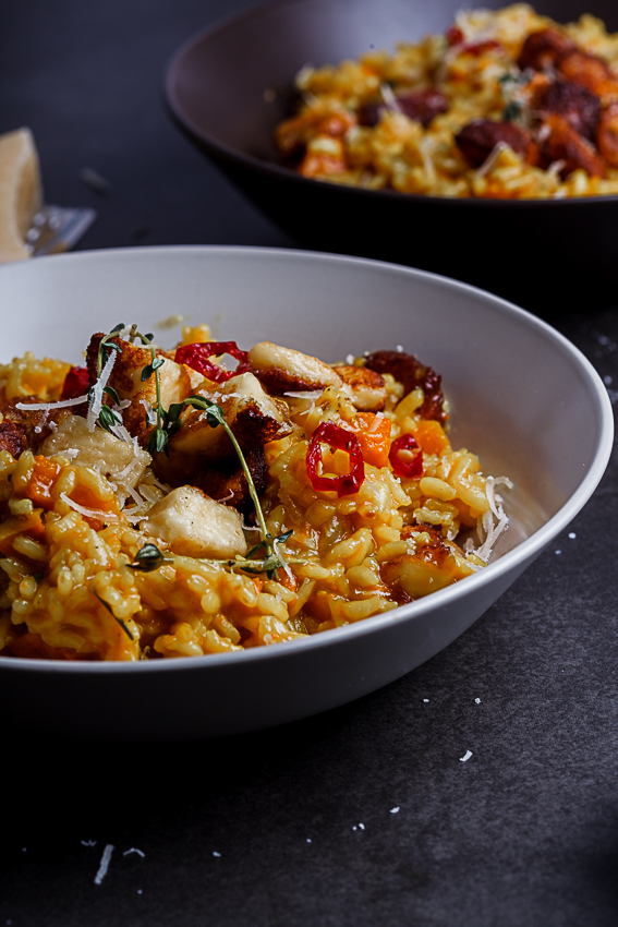 chilli infused pumpkin risotto