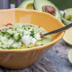 cucumber avocado raw soup with buckwheat 1