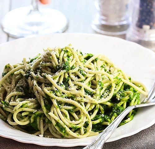 delicious spinach spaghetti