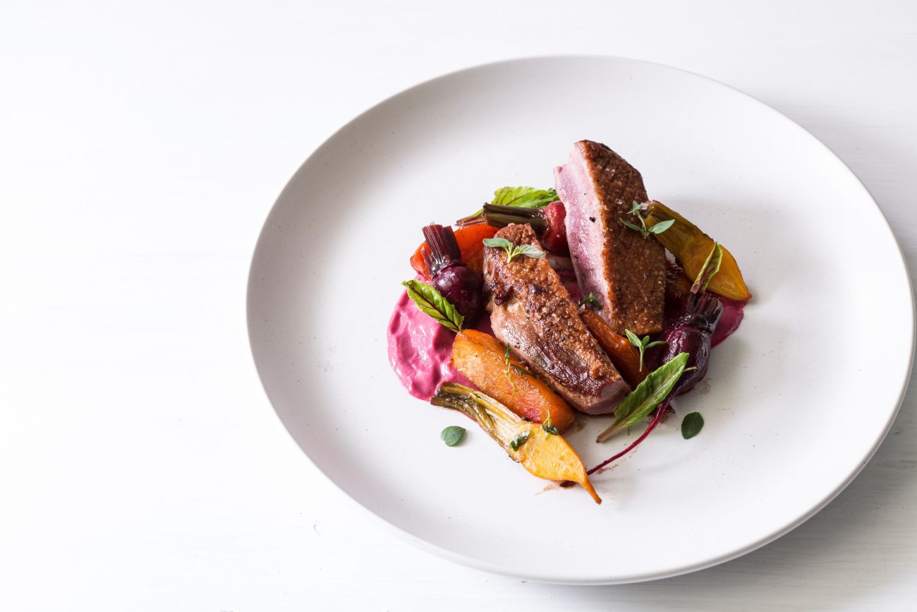 duck breast with roasted beetroot