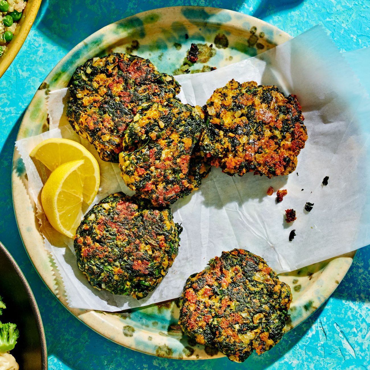 festive spinach fritters