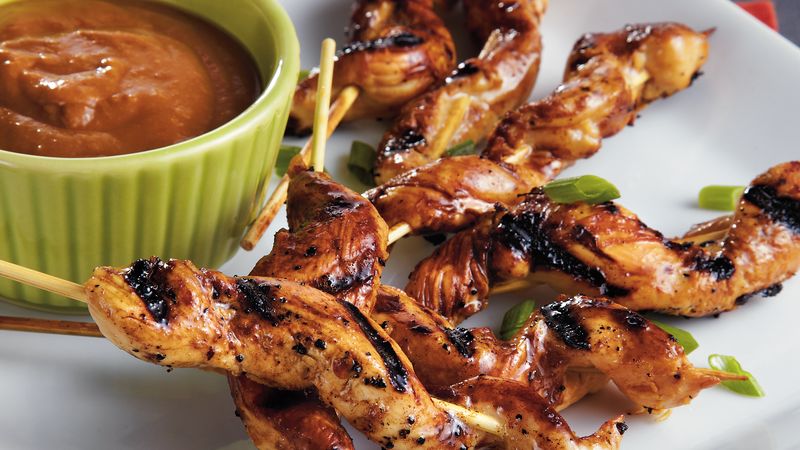 grilled chicken satay with peanut sauce