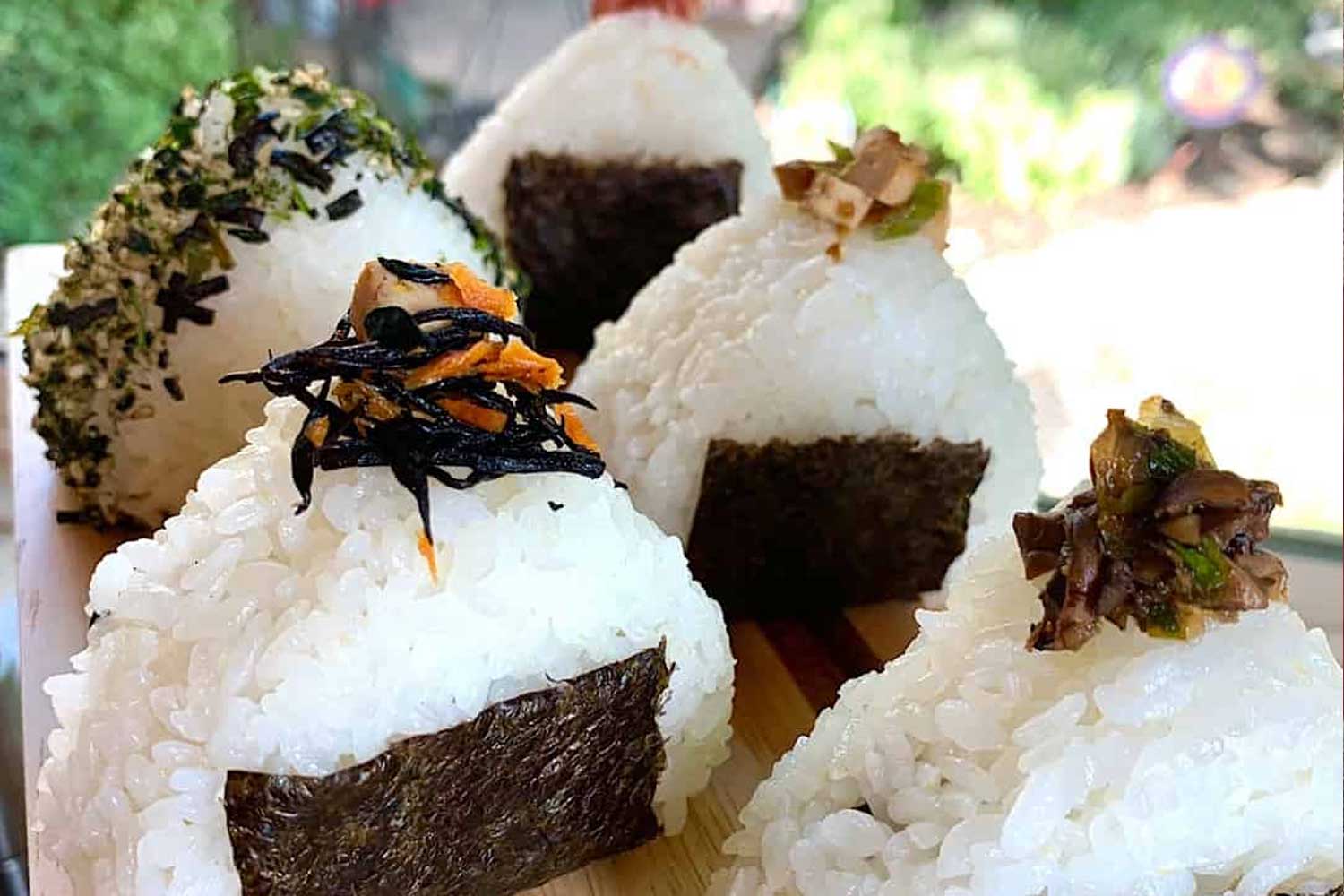 karashi mentaiko onigiri spicy vegetable rice ball