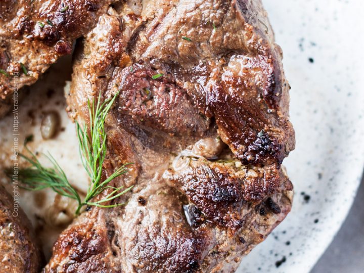 lamb shoulder with dill sauce