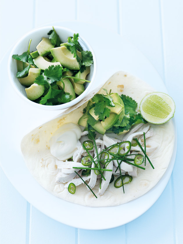 lime chicken in tortillas