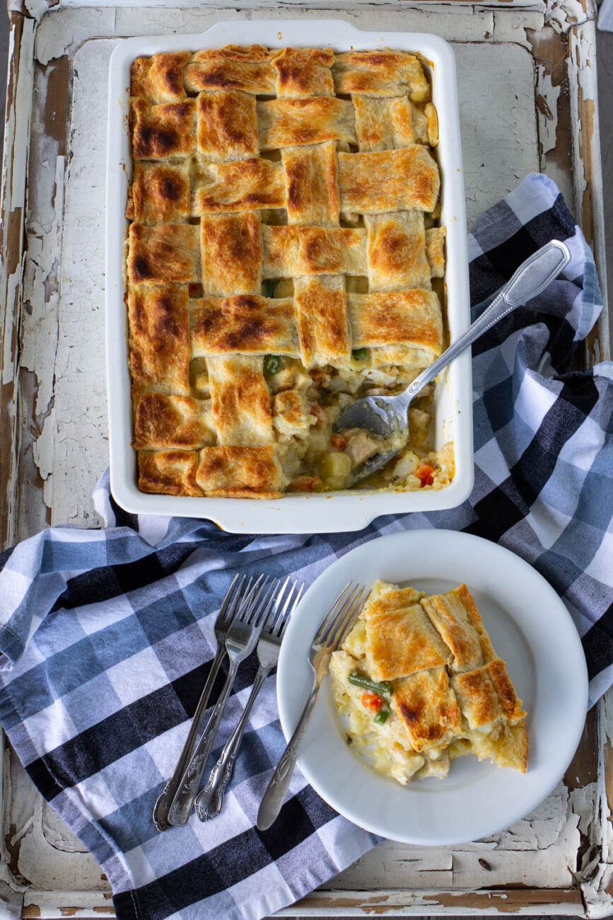 meat and vegetable pie with bechamel sauce american pot pie recipe