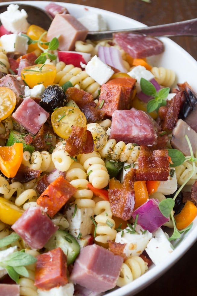 milanese pasta salad with meat