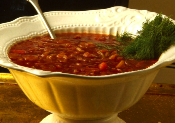 old bohemian cabbage soup with dill