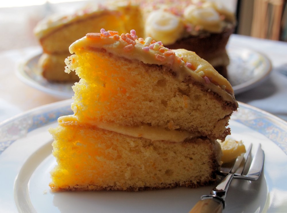 orange cake with orange curd and cookie base no bake cake