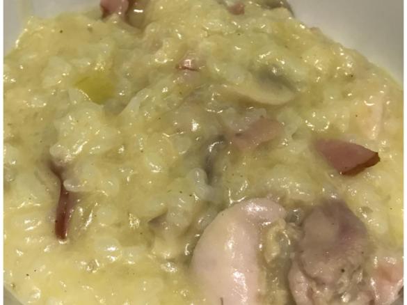 pasta and mushroom risotto with