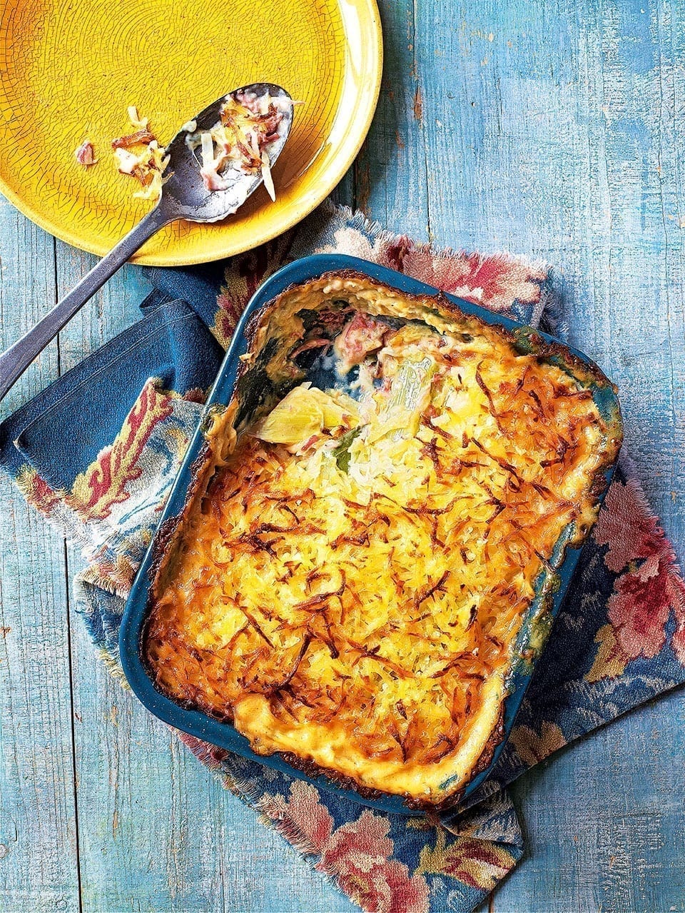 pasta leek mushroom and chicken gratin