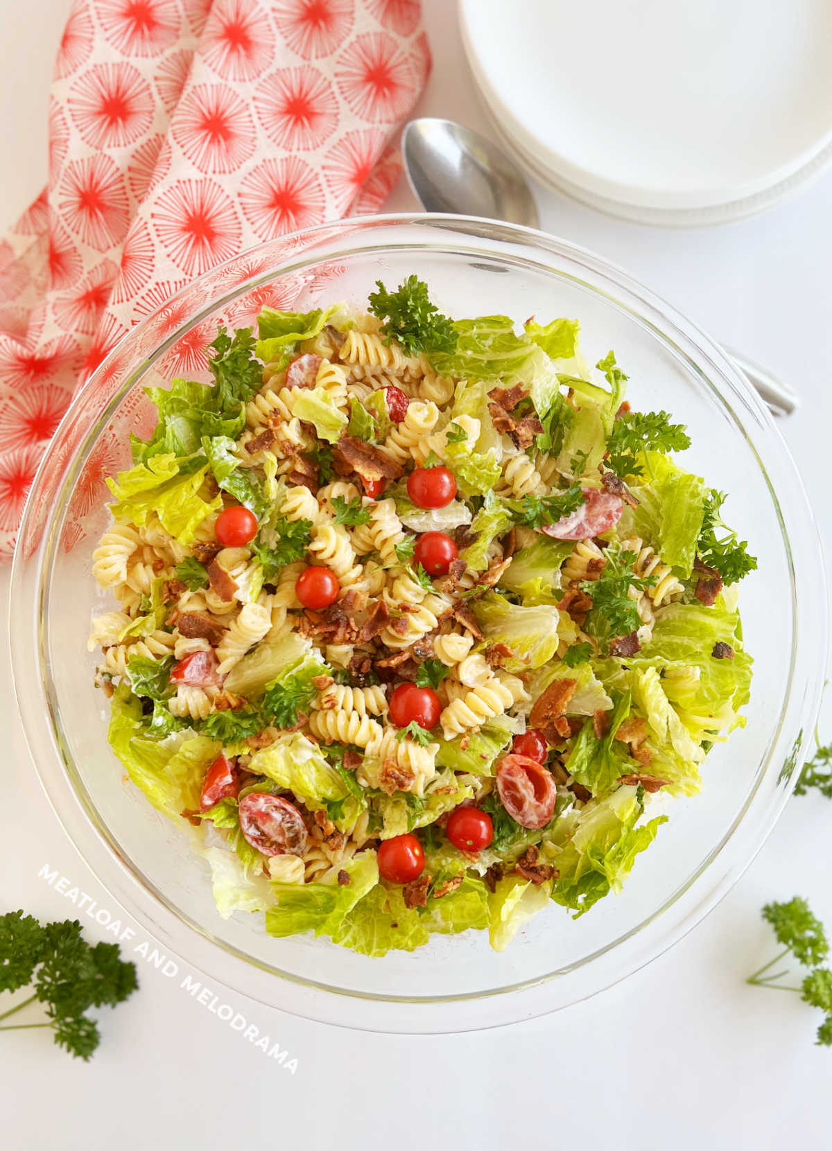 pasta salad with bacon tomato and lettuce blt salad recipe