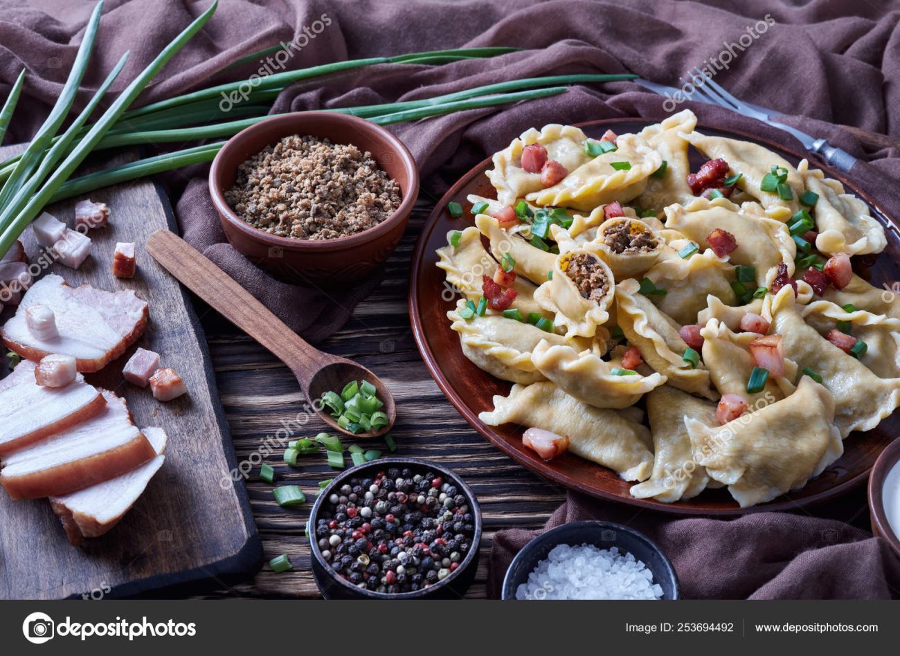 pierogies stuffed with liver pate