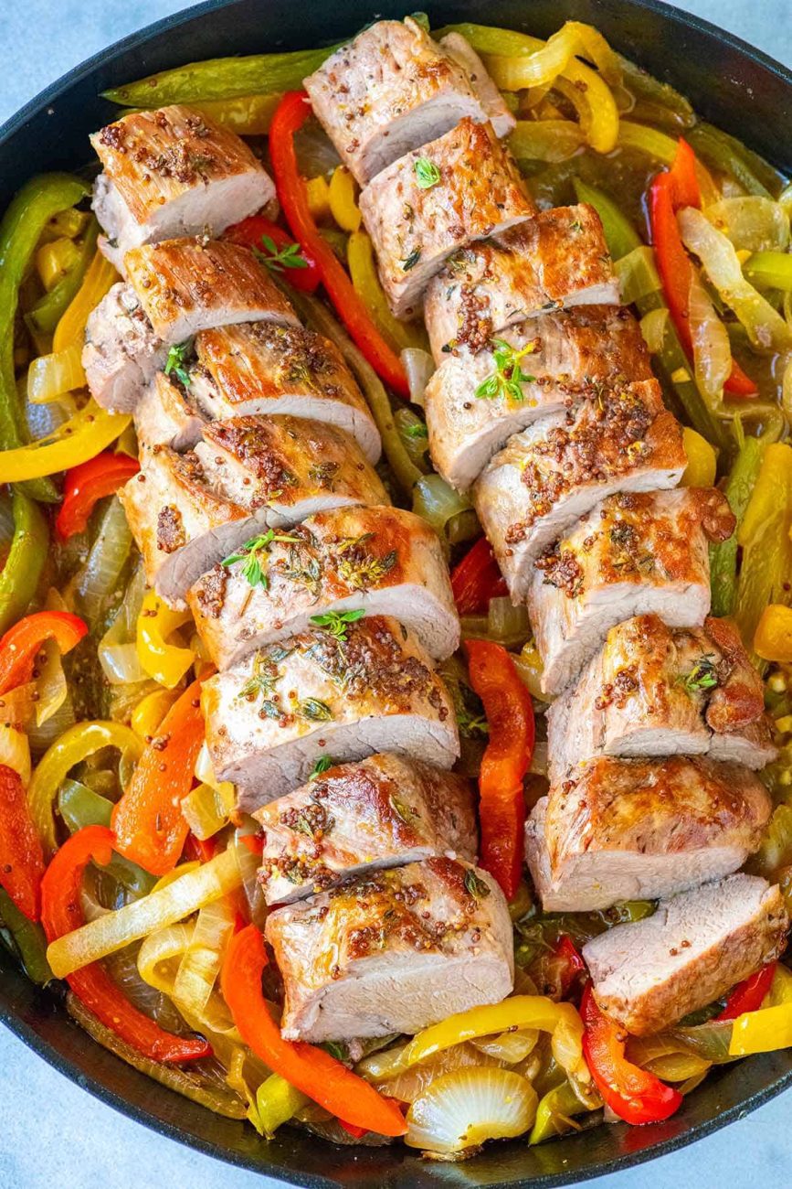 pork tenderloin and peppers