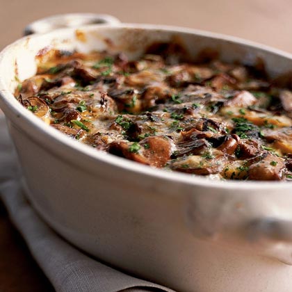 potato and mushroom gratin