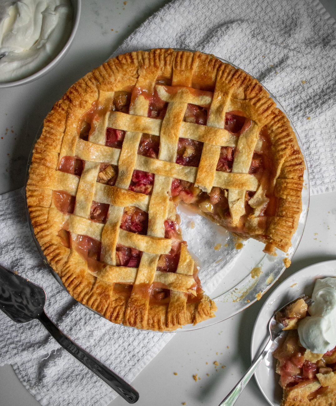 rhubarb pie with thermomix