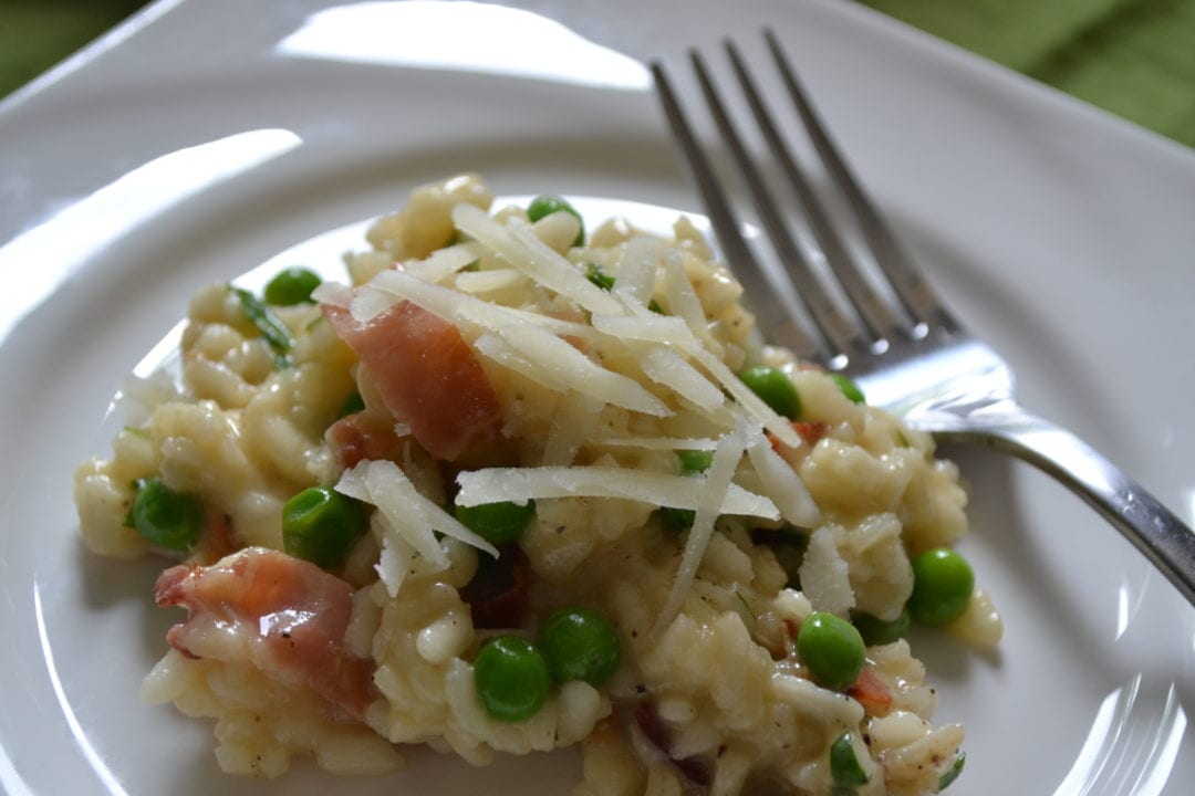 risotto carbonara the mythical pasta sauce in a creamy rice dish