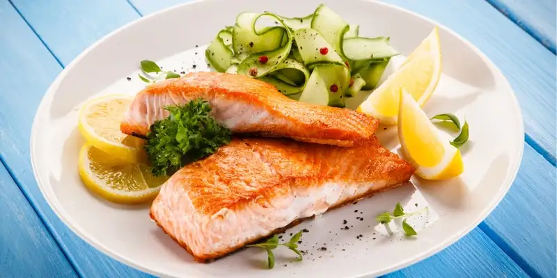 salmon ragout with cucumbers