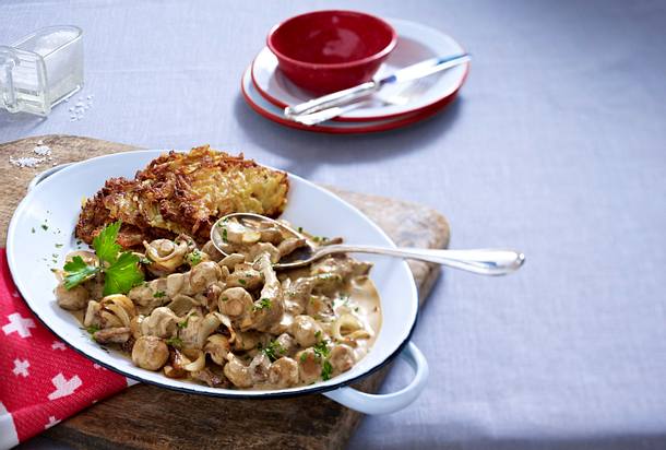 swiss geschnetzeltes with rosti