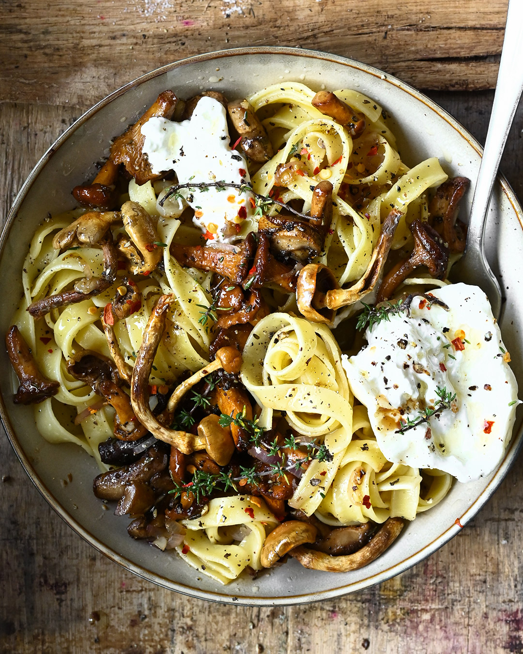 tagliatelle with light forestry sauce